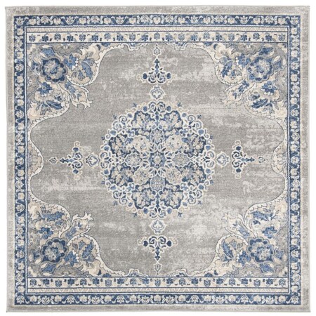 Safavieh 5 x 5 ft. Brentwood Power Loomed Square Area Rug Light Grey & Blue BNT867G-5SQ